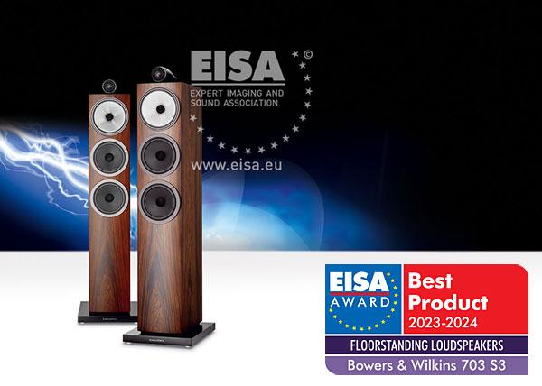 Không ngoài dự đoán, Bowers & Wilkins 703 S3 đã chính thức đạt giải EISA Award 2023- 2024 cho hạng mục loa cột xuất sắc nhất
